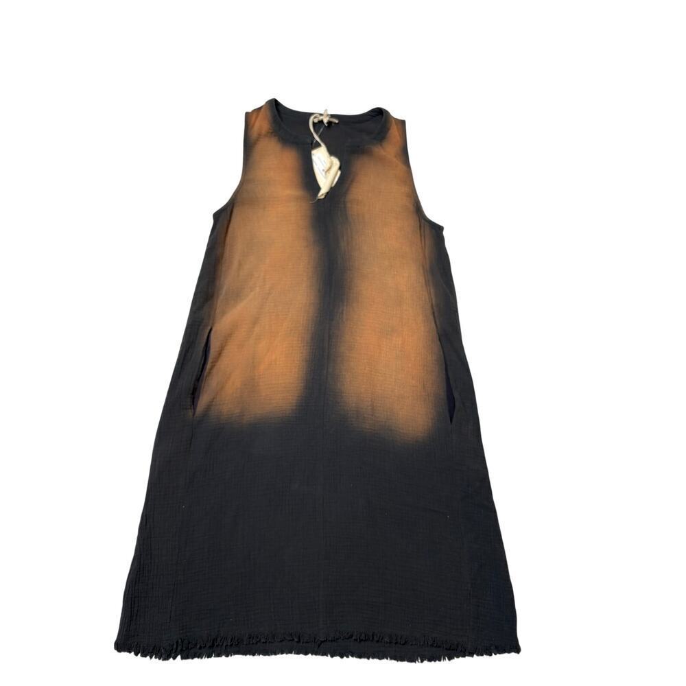 Mystree Split V-Neck Acid Washed Dress Deep Navy SZ SM